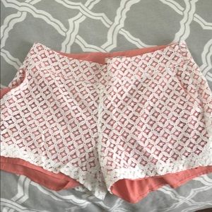 Ezra lace coral shorts